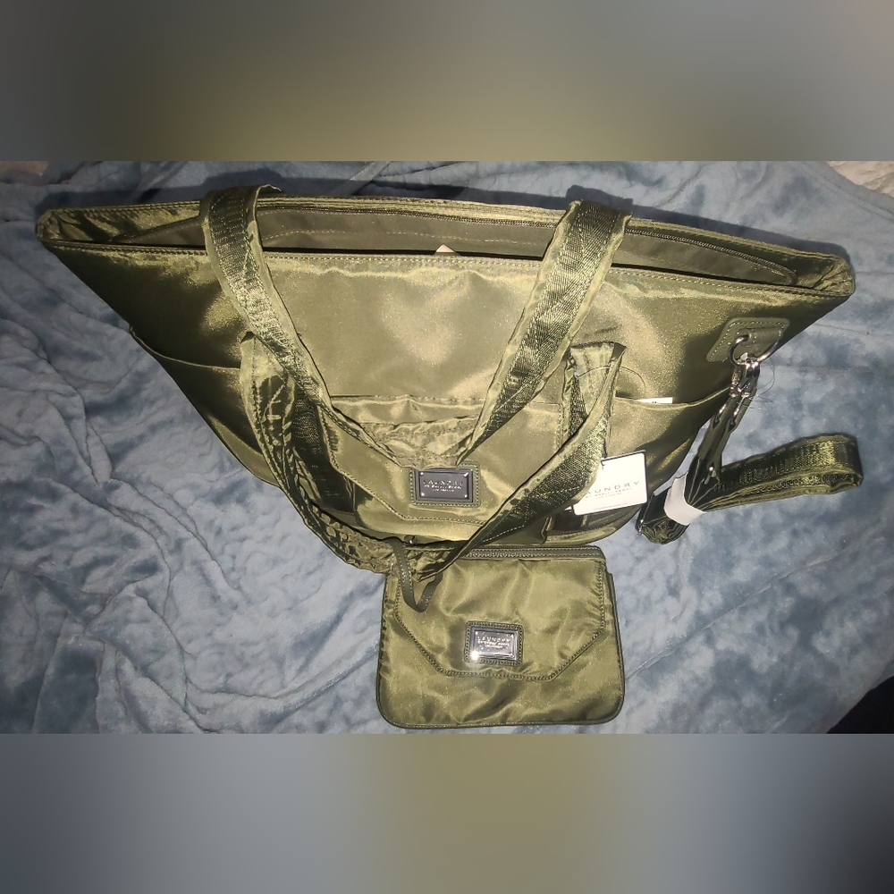 Travel tote with cross body bag.